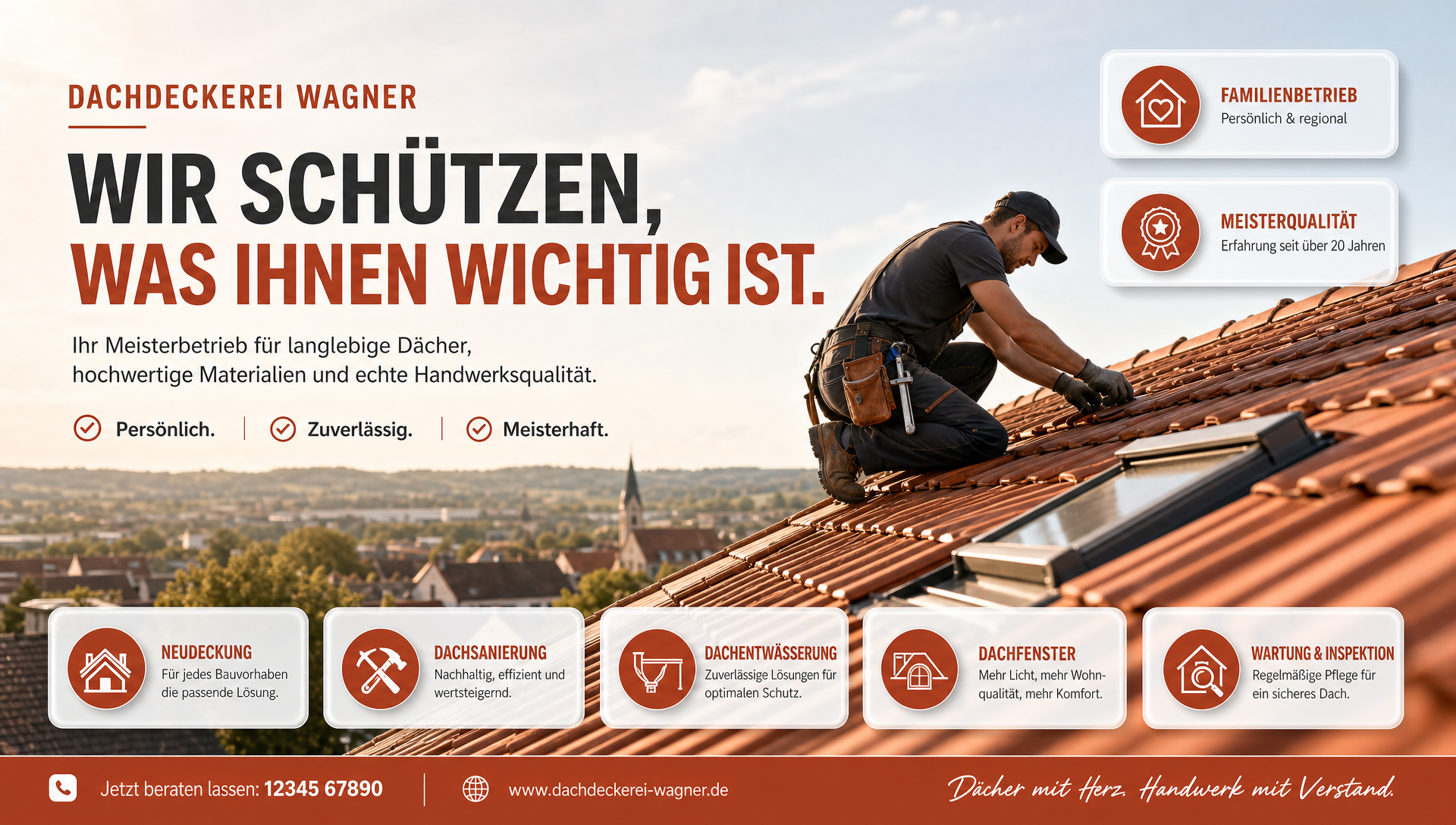 Vorschau der Demo-Webseite Dachdeckerei Wagner