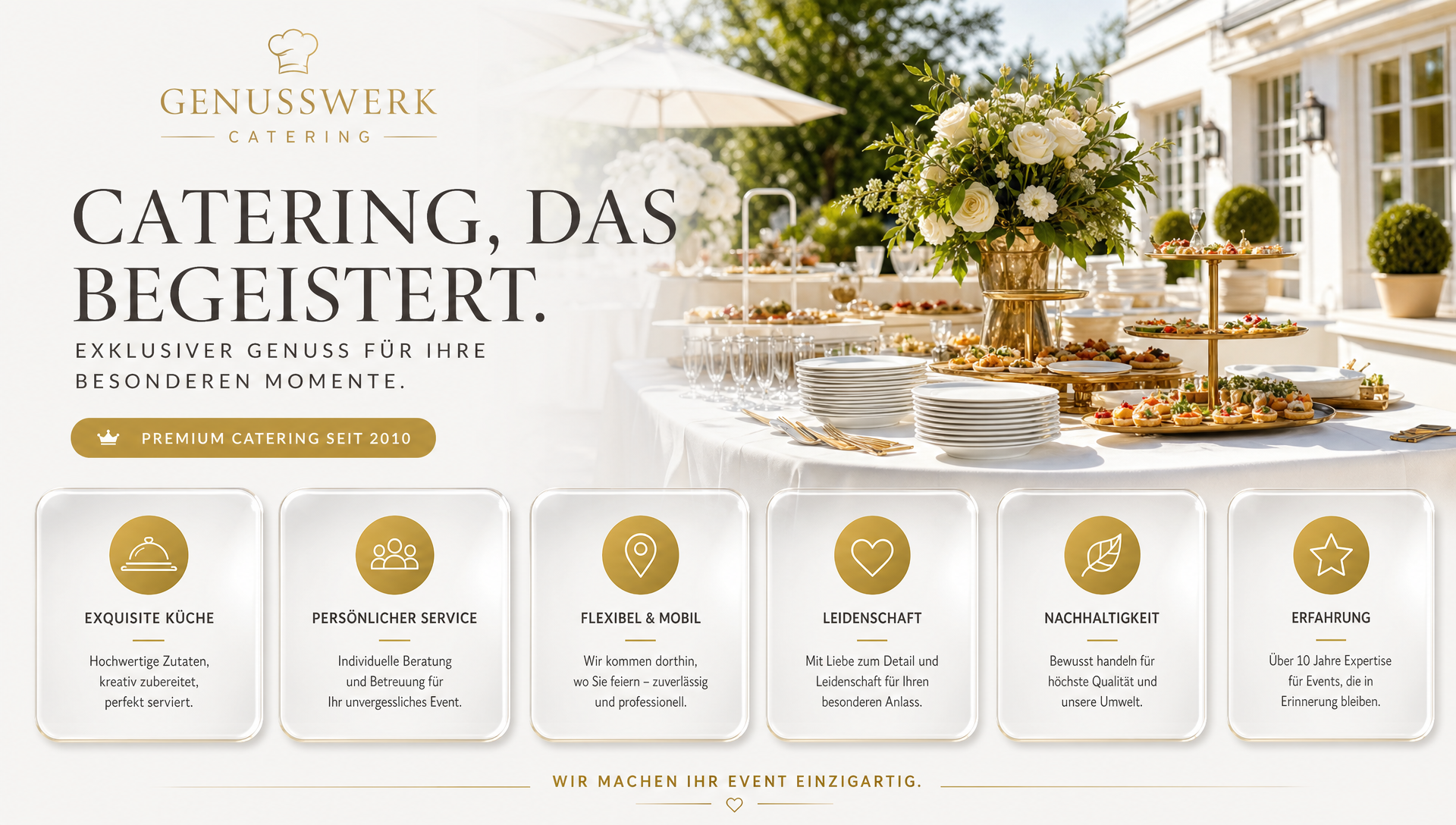 Vorschau der Demo-Webseite Genusswerk Catering